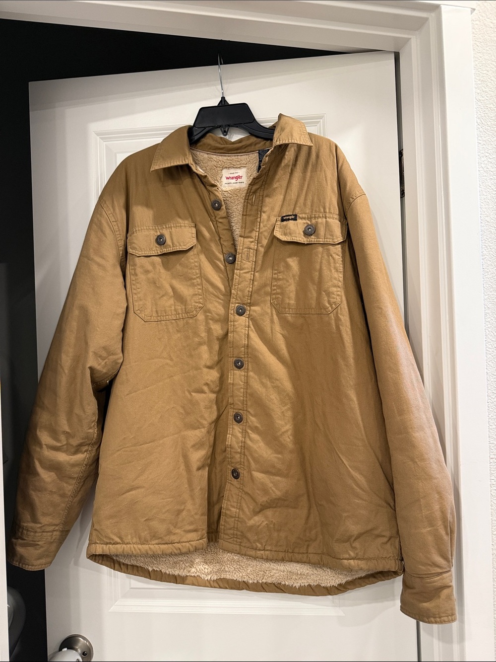 Wrangler tan Sherpa-Lined Jacket